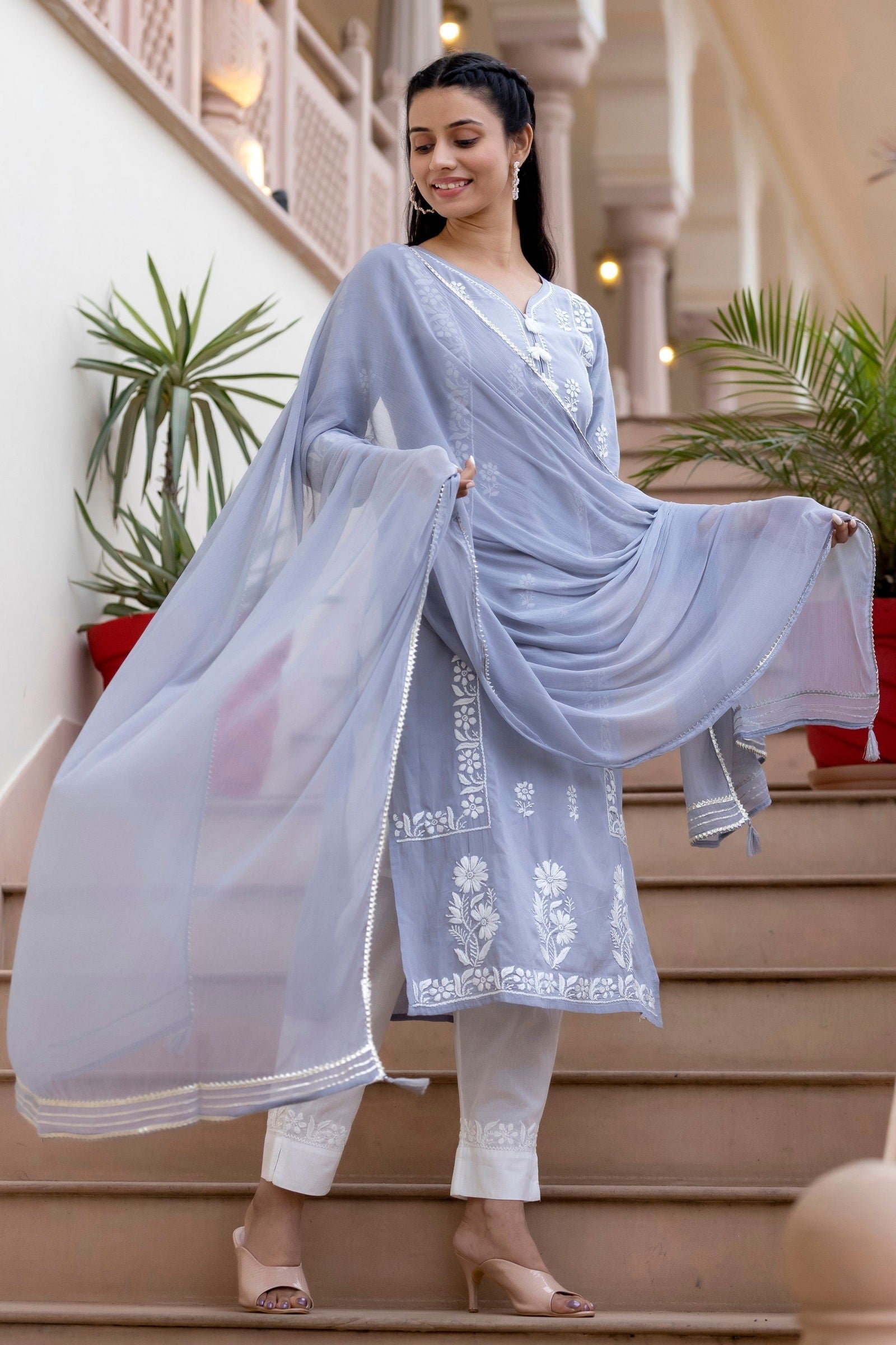 Grey_Cotton_Hand_Embroidered_Chikankari_Suit_Set_Set_Of_3_-_Kaajh_-_tag4_-1722769