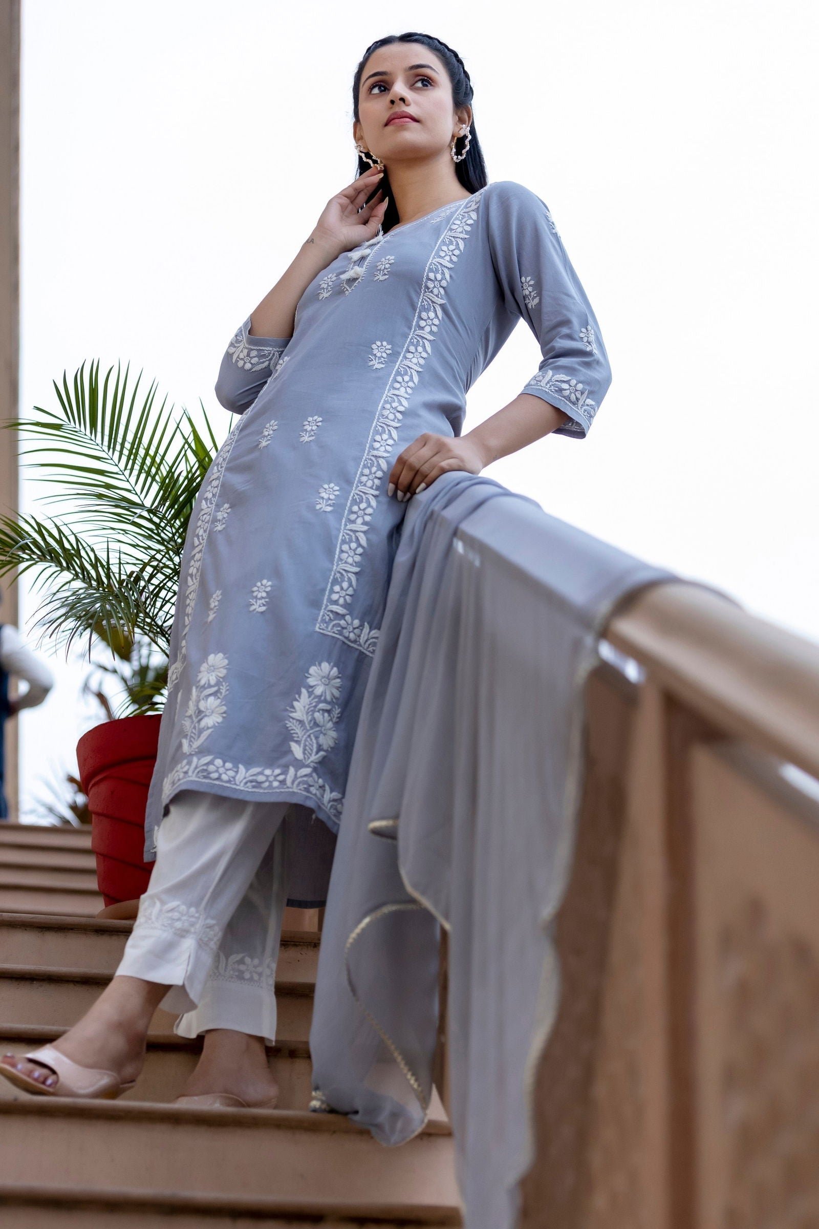 Grey_Cotton_Hand_Embroidered_Chikankari_Suit_Set_Set_Of_3_-_Kaajh_-_tag4_-1722779