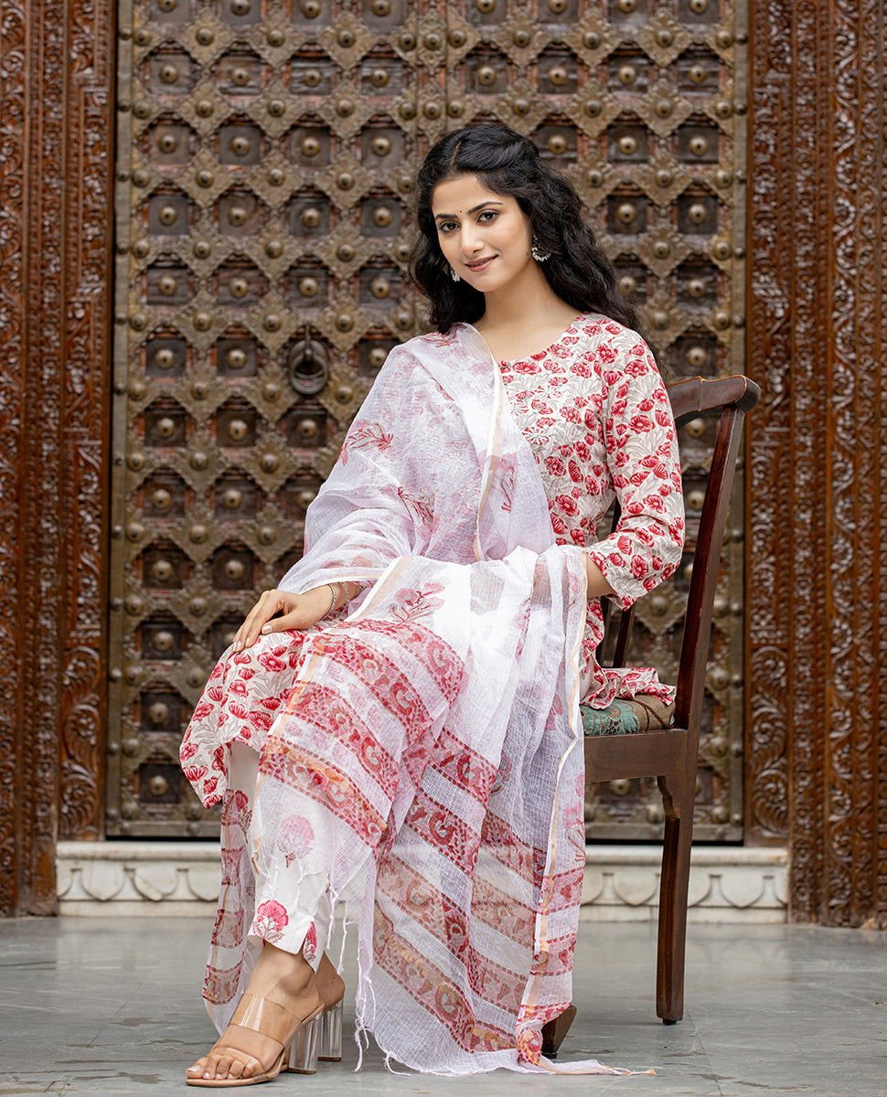 Pink_Handblock_Print_Cotton_Kurta_Pant_Set_With_Dupatta_pack_of_3_-_Kaajh_-_tag4_-1726314