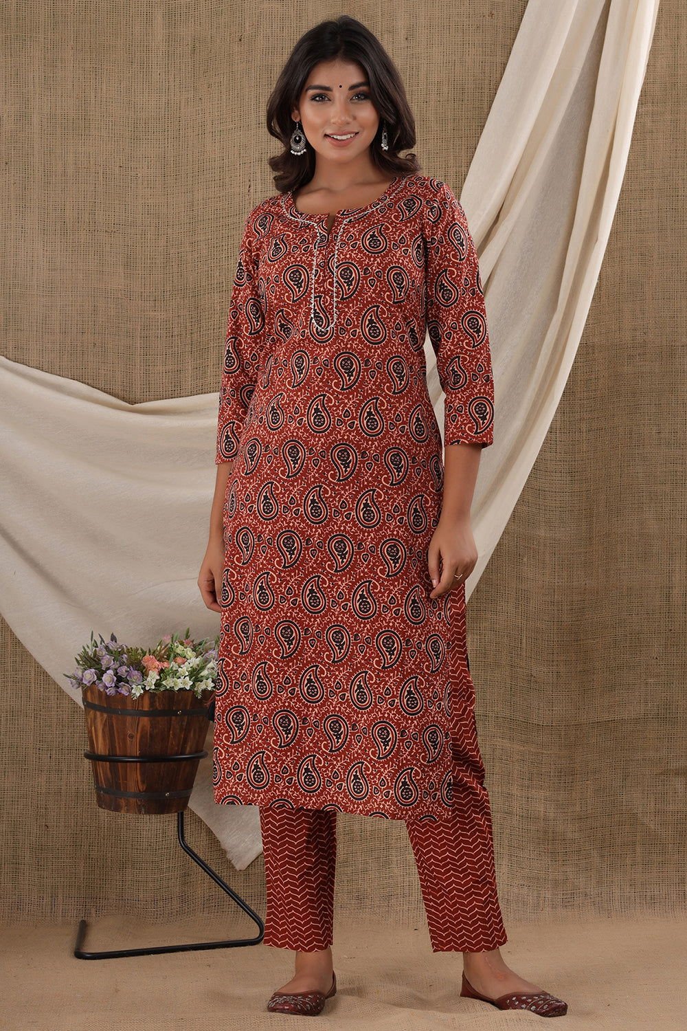 Rust_Paisley_Print_Cotton_Suit_Set_pack_of_3_-_Kaajh_-_tag4_-1728179