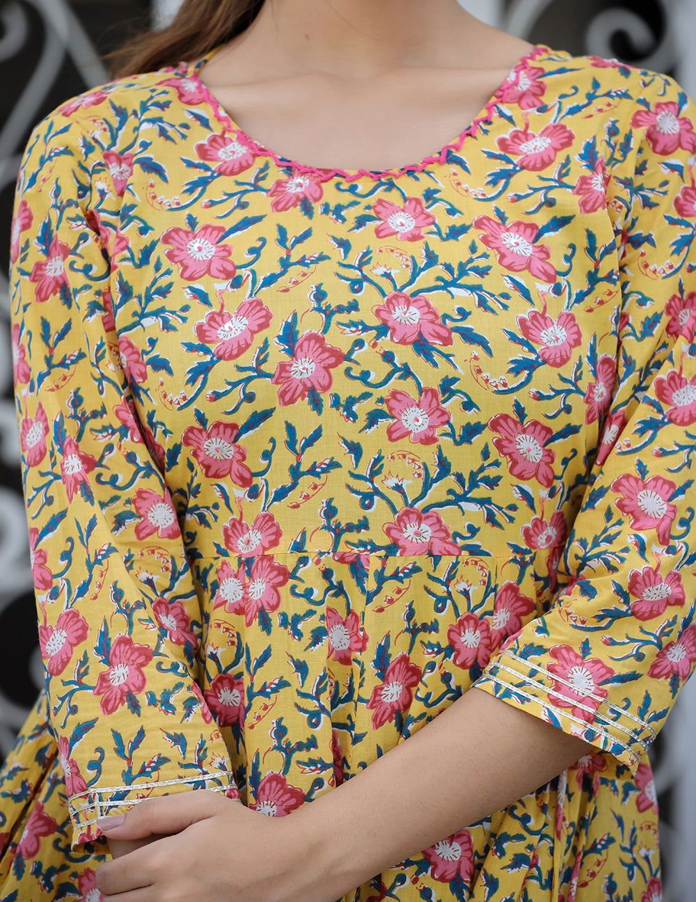 Yellow_Floral_Printed_Cotton_Ethnic_Dresses_pack_of_1_-_Kaajh_-_tag4_-1732058