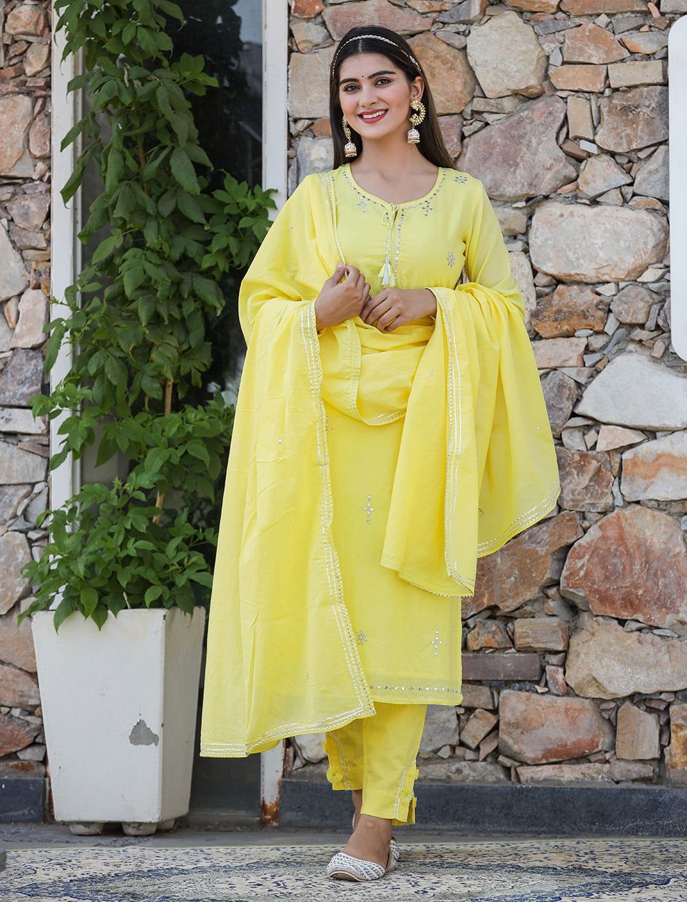 Yellow_Mirror_Embellished_Cotton_Suit_Set_Set_Of_3_-_Kaajh_-_tag4_-1732567